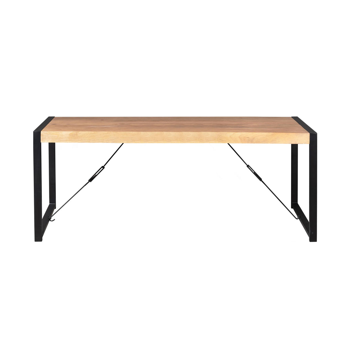 Eettafel Britt | Naturel Mango — Zijaanzicht - witfoto