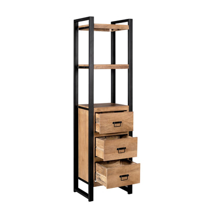 Boekenkast Britt | 3 Lades | Naturel Mangohout