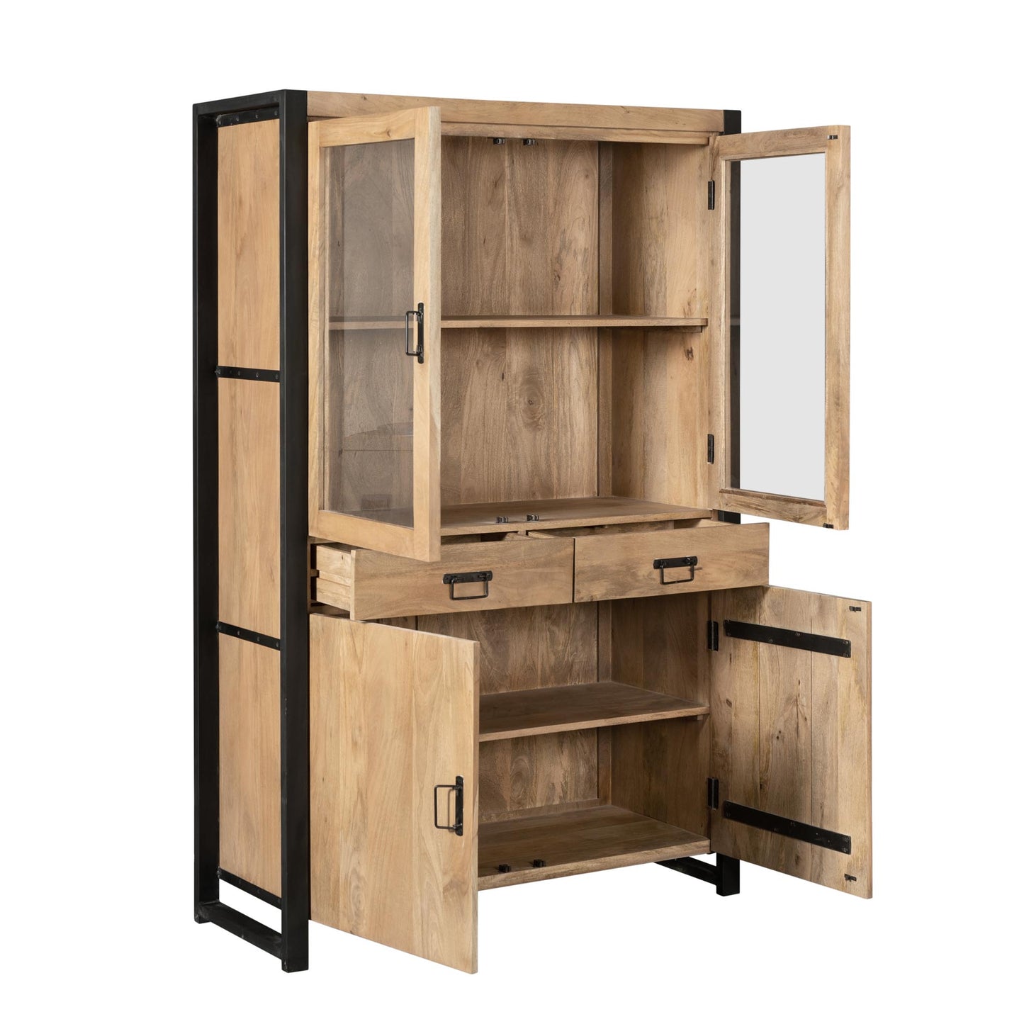 Vitrinekast Britt | 115 cm | Naturel Mango