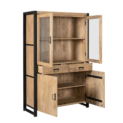 Vitrinekast Britt | 115 cm | Naturel Mango