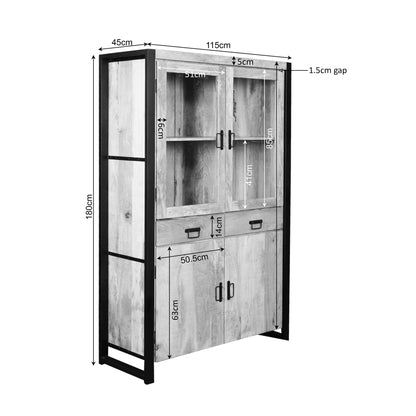 Vitrinekast Britt | 115 cm | Naturel Mango