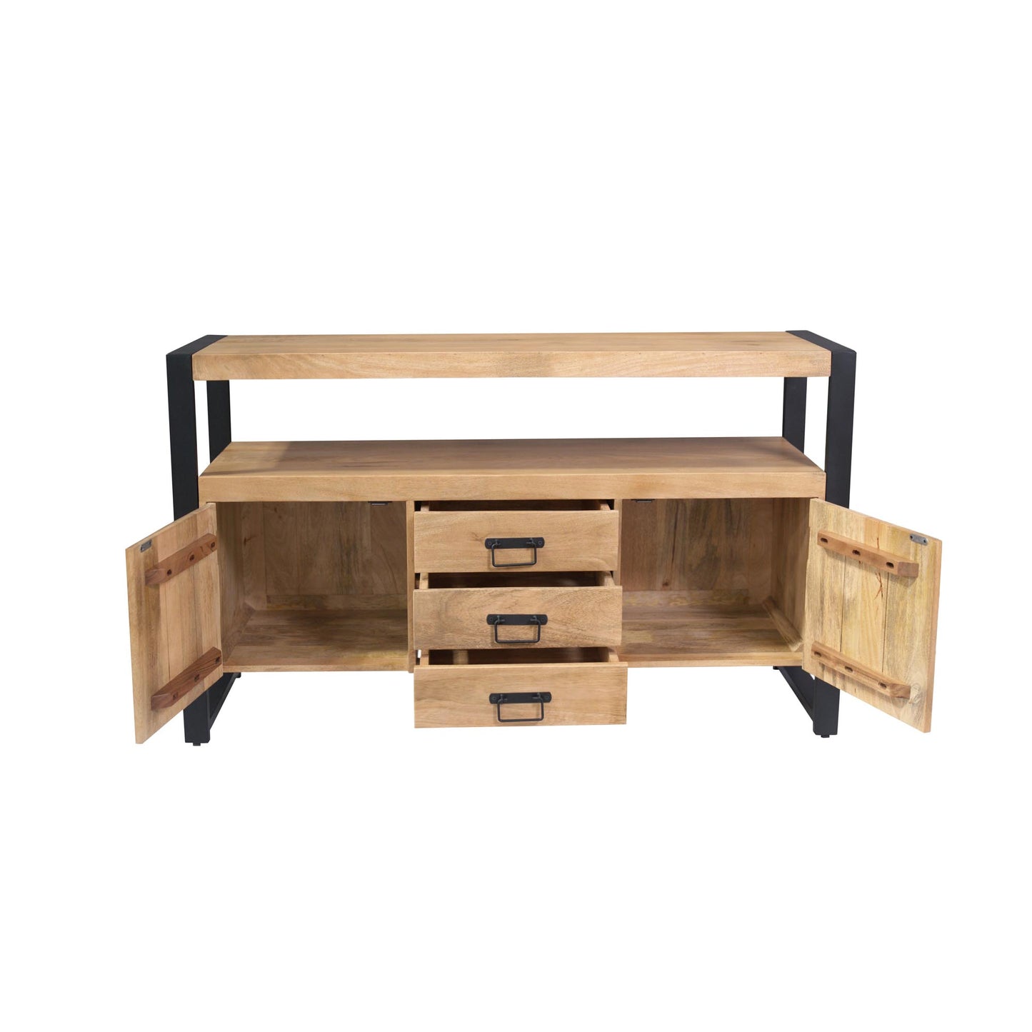 Dressoir Britt | 2 deuren 3 lades | Naturel Mango