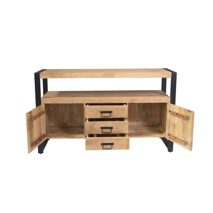 Dressoir Britt | 2 deuren 3 lades | Naturel Mango