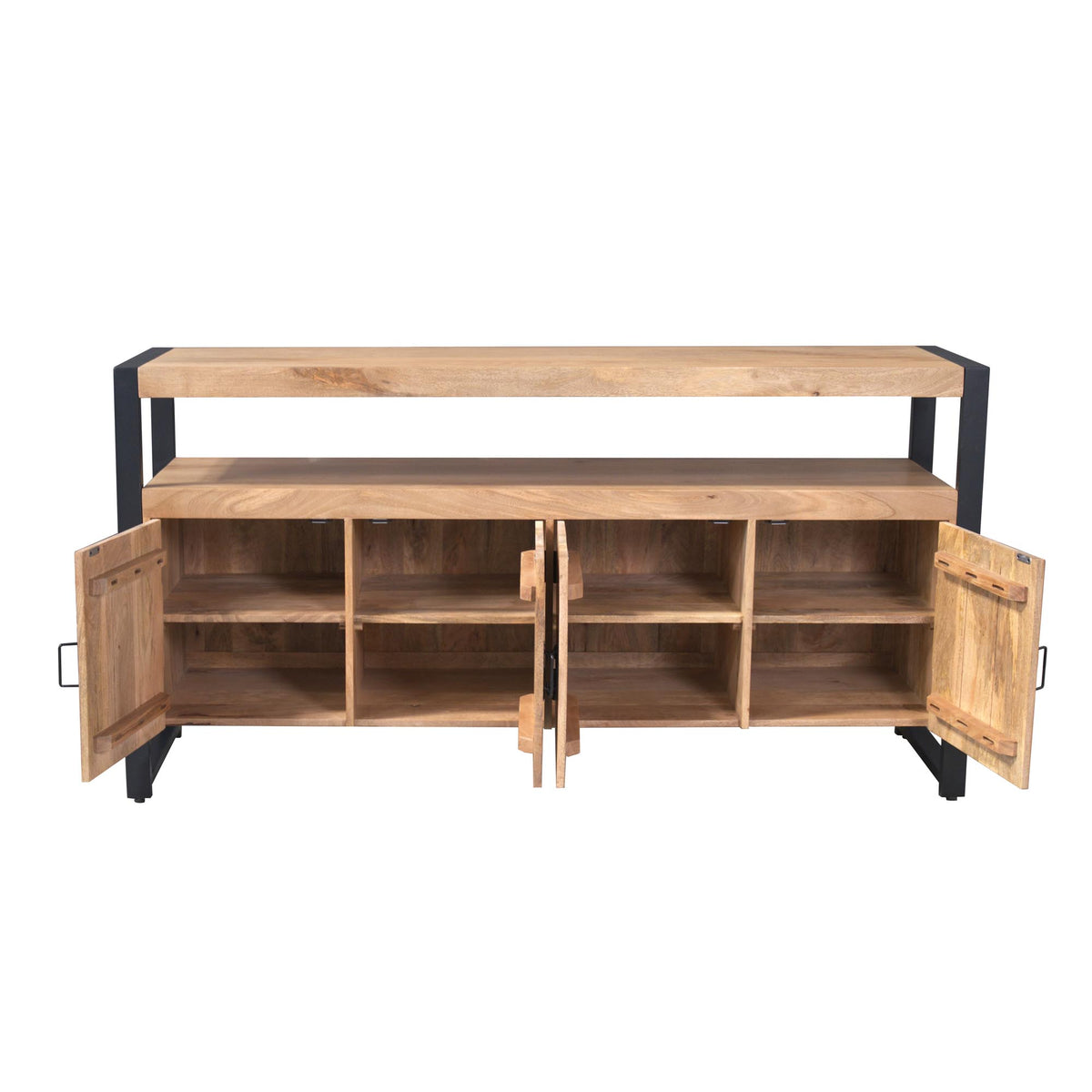 Dressoir Britt | 4 Deuren | Naturel Mangohout — Vooraanzicht - witfoto