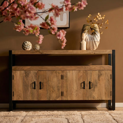 Dressoir Britt | 4 Deuren | Naturel Mangohout