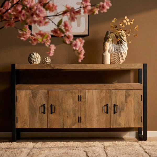 Dressoir Britt | 4 Deuren | Naturel Mangohout