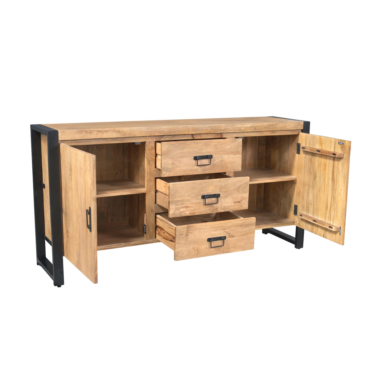 Dressoir Britt Gesloten | Naturel Mango — Detail