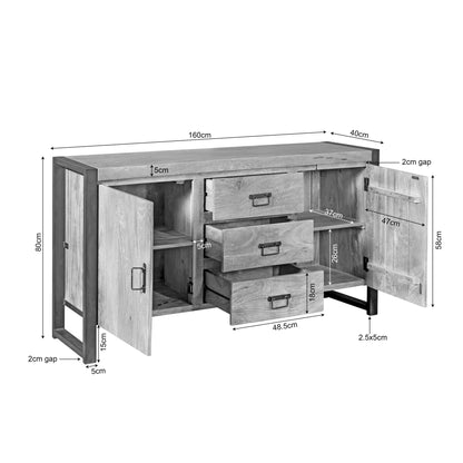 Dressoir Britt Gesloten | Naturel Mango
