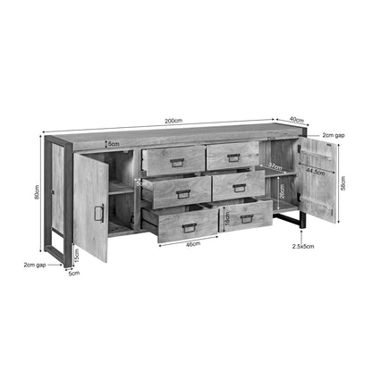 Dressoir Britt Gesloten | Naturel Mango
