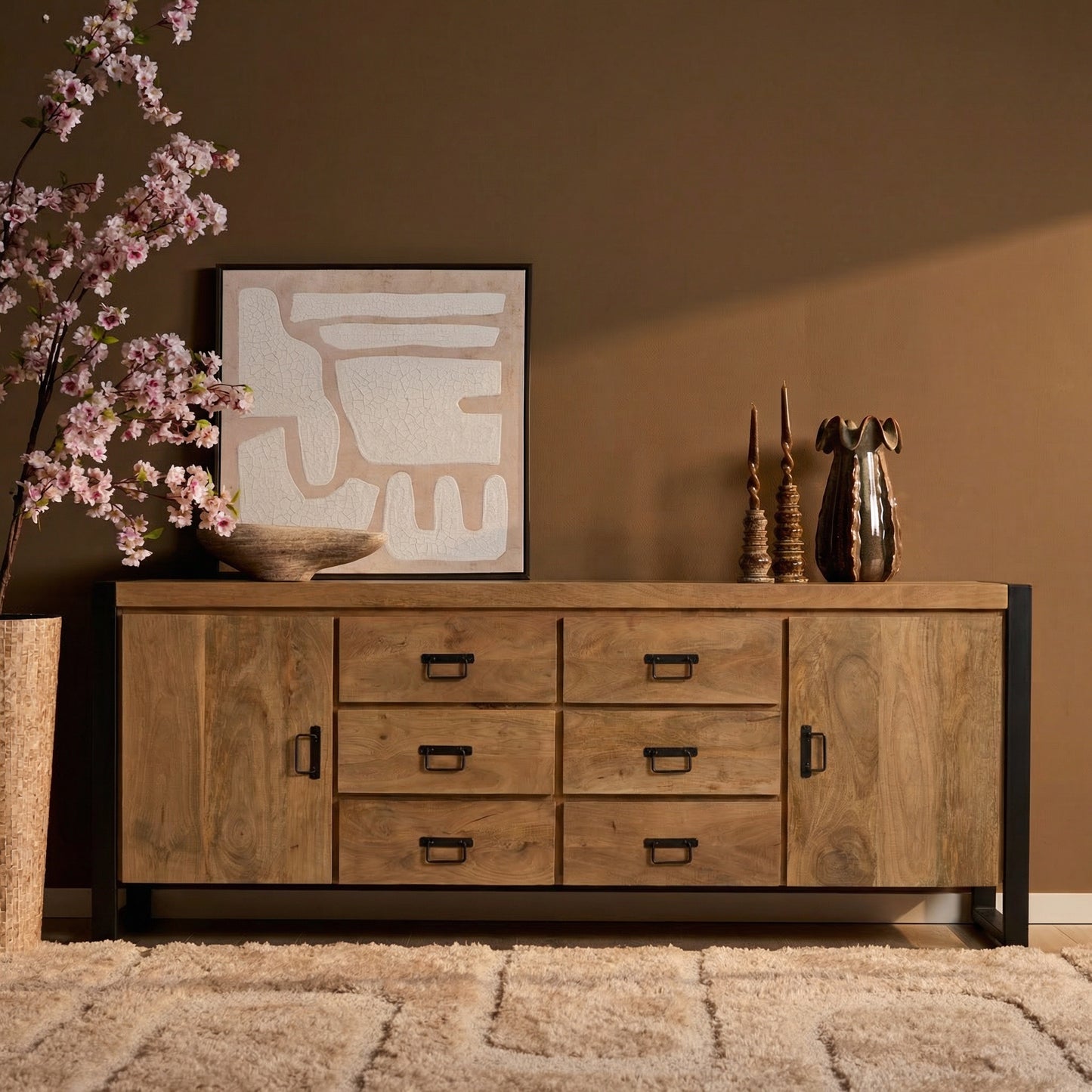 Dressoir Britt Gesloten | Naturel Mango