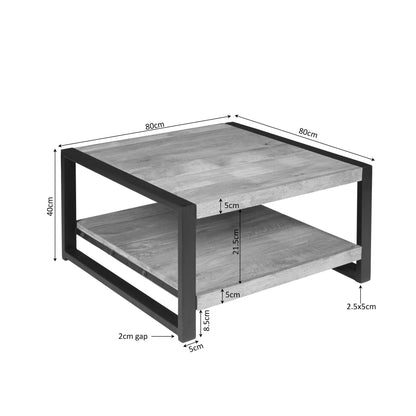 Salontafel Britt | Double Square | Naturel Mango