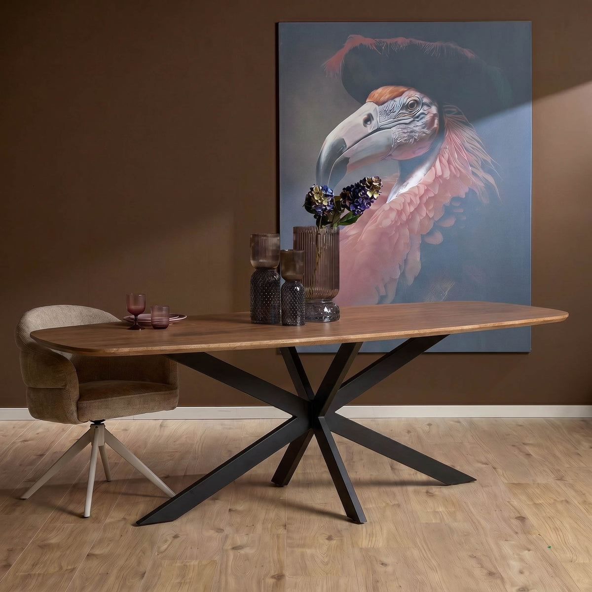 Eettafel Elegance, vooraanzicht in een interieur