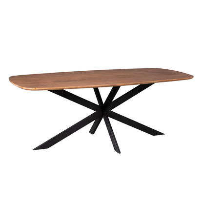 Eettafel Elegance naturel, schuin vooraanzicht op witte achtergrond