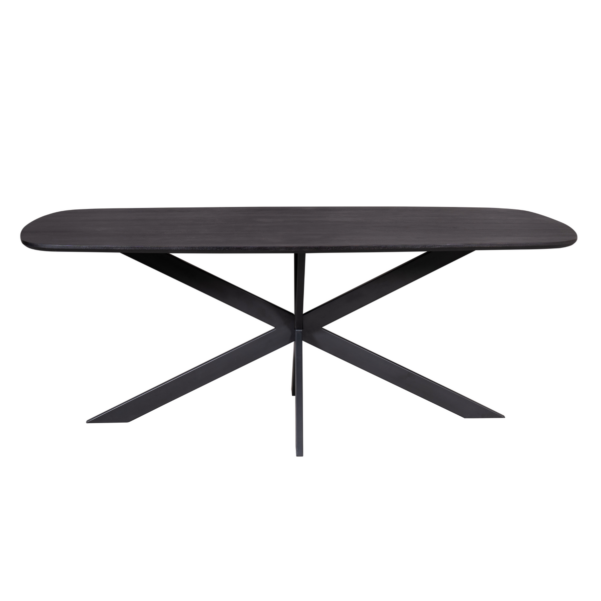 Eettafel Elegance zwart, vooraanzicht op witte achtergrond