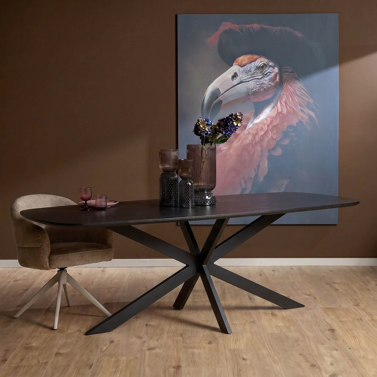 Eettafel Elegance, vooraanzicht in een interieur