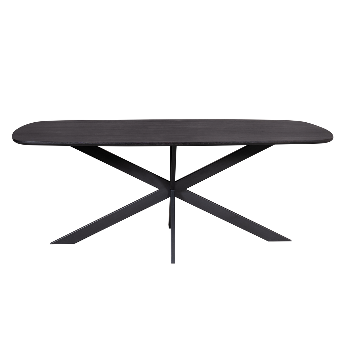 Eettafel Elegance zwart, vooraanzicht op witte achtergrond