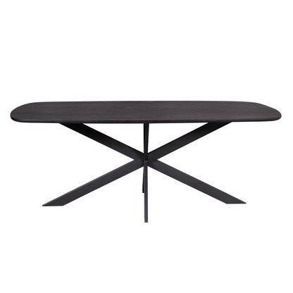 Eettafel Elegance zwart, vooraanzicht op witte achtergrond