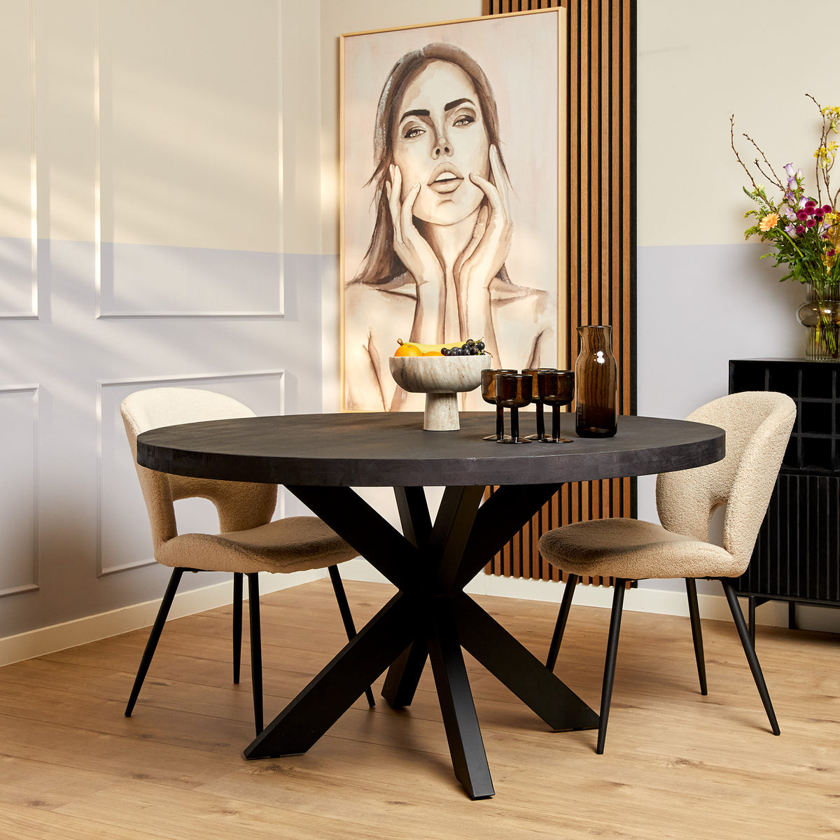 Eettafel Nova Black — Vooraanzicht - sfeer