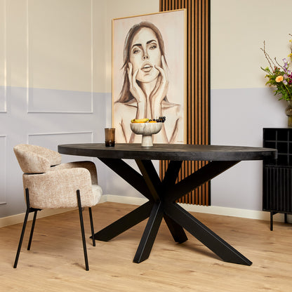 Eettafel Freya Black — Vooraanzicht - sfeer