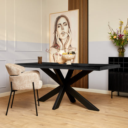 Eettafel Apollo | Zwart Mangohout