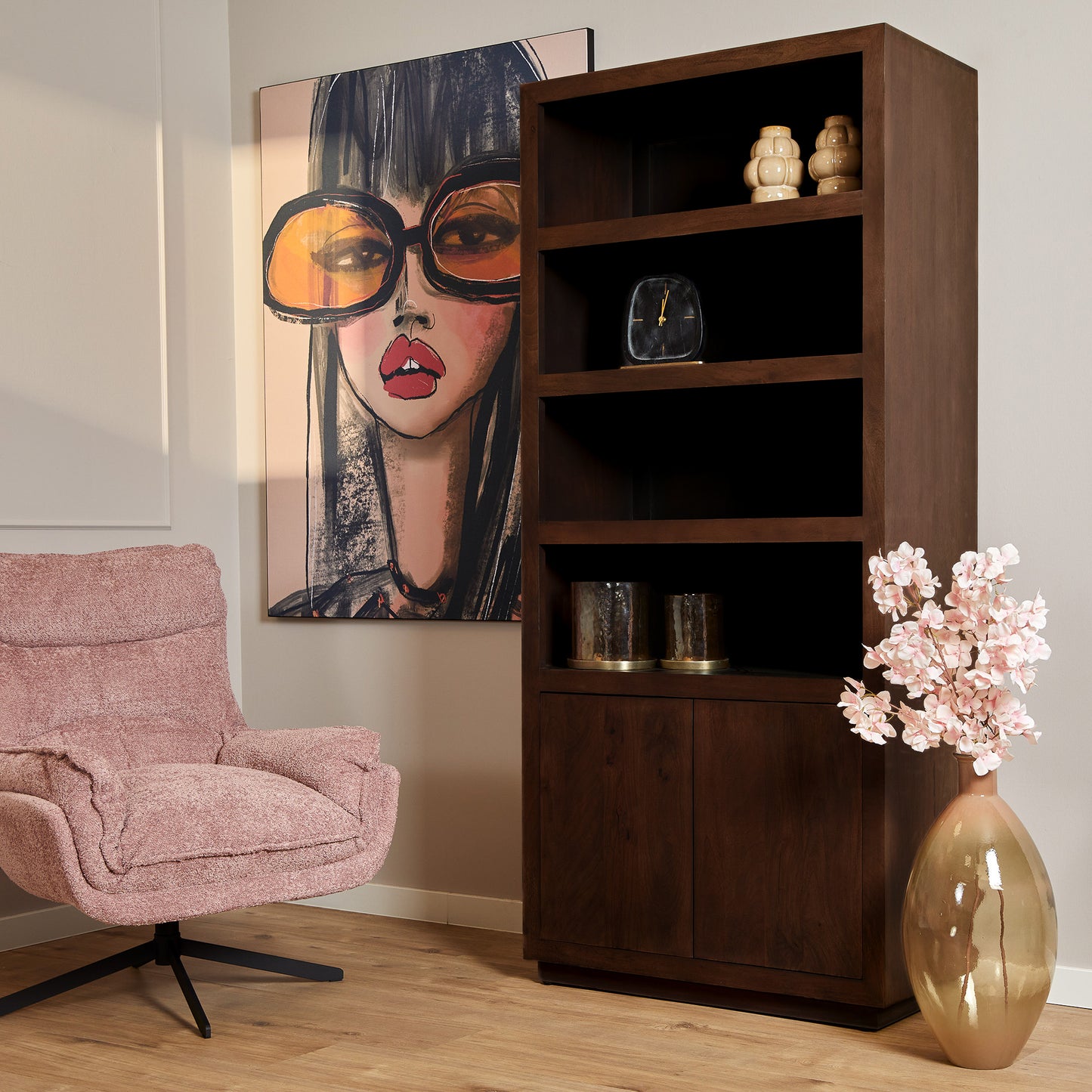 Boekenkast Brussel | 4 Vakken | Bruin