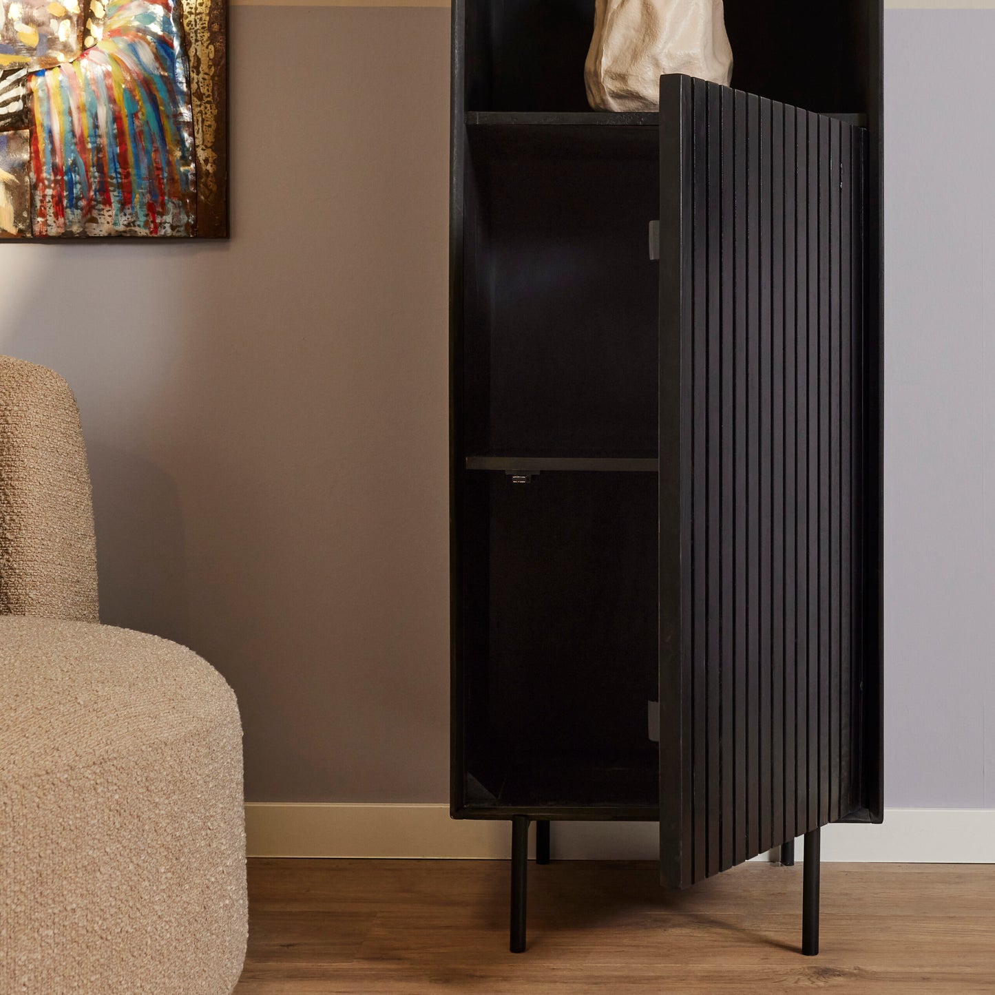 Boekenkast Madison | Zwart Mangohout