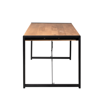 Eettafel Britt | Warm Mangohout | Uitlopend — Achteraanzicht - witfoto