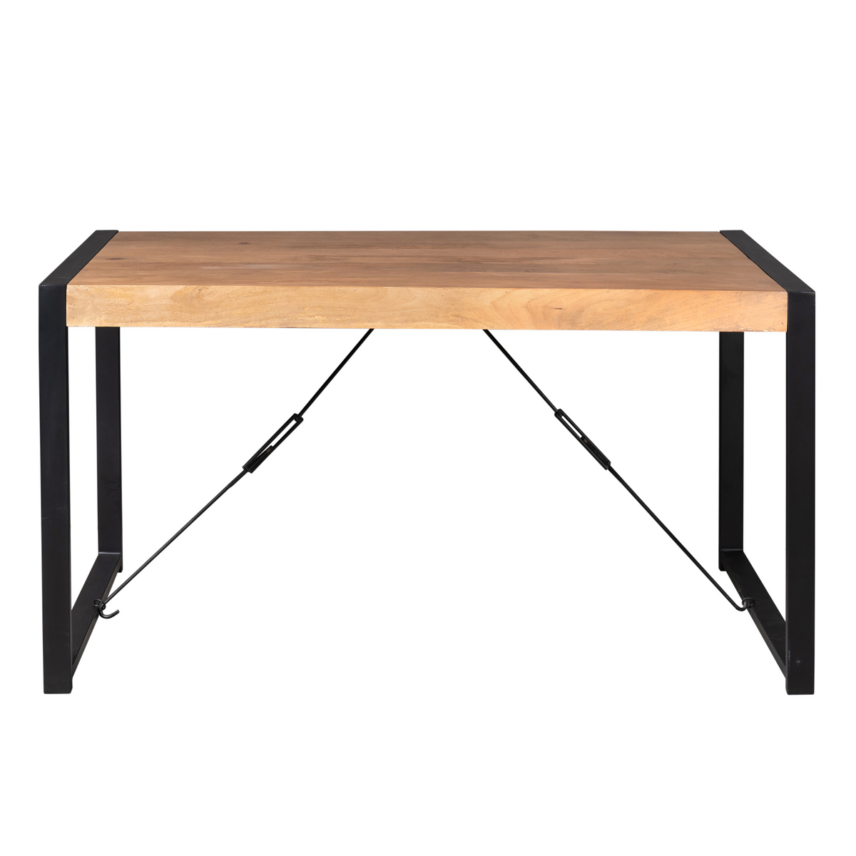 Eettafel Britt | Warm Mangohout | Uitlopend — Vooraanzicht - witfoto