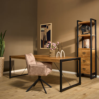 Eettafel Britt | Warm Mangohout | Uitlopend