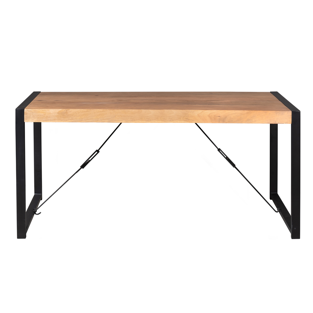 Eettafel Britt | Warm Mangohout | Uitlopend — Vooraanzicht - witfoto