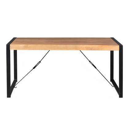 Eettafel Britt | Warm Mangohout | Uitlopend — Vooraanzicht - witfoto