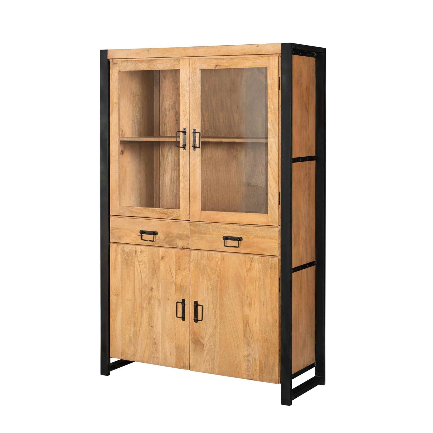 Vitrinekast Britt | 115 cm | Naturel Mangohout | NIEUW