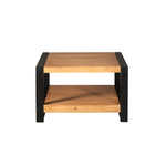 Salontafel Britt | Double Square | Warm Mangohout | Uitlopend — Vooraanzicht - witfoto