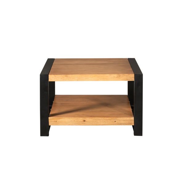 Salontafel Britt | Double Square | Warm Mangohout | Uitlopend — Vooraanzicht - witfoto