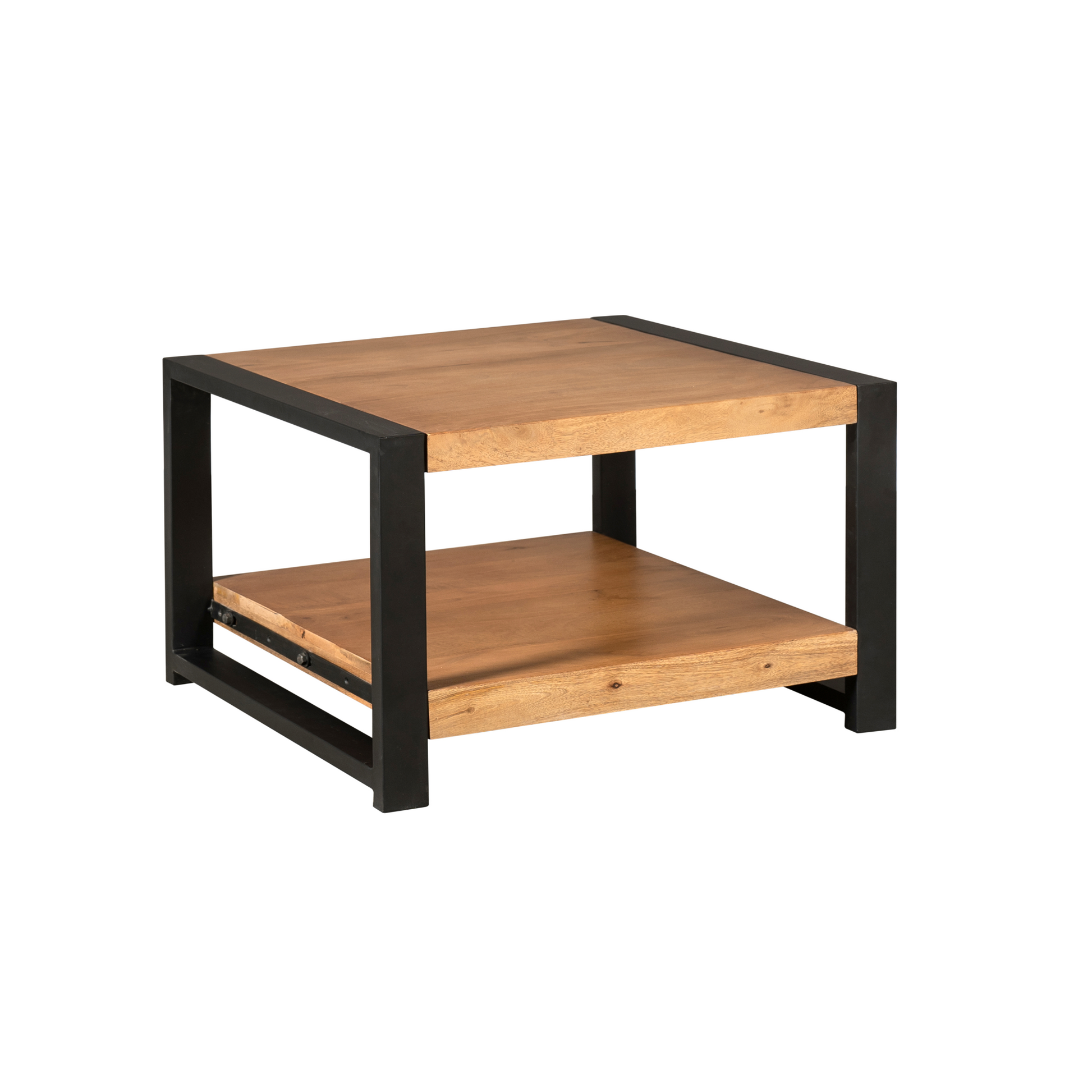 Salontafel Britt | Double Square | Warm Mangohout | Uitlopend — Zijaanzicht - witfoto