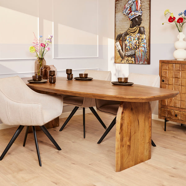 Eettafel Tense | Mangohout | Deens ovaal | Magazijn leegverkoop