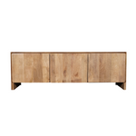 Tv meubel Tense naturel mangohout 150 cm, vooraanzicht op witte achtergrond