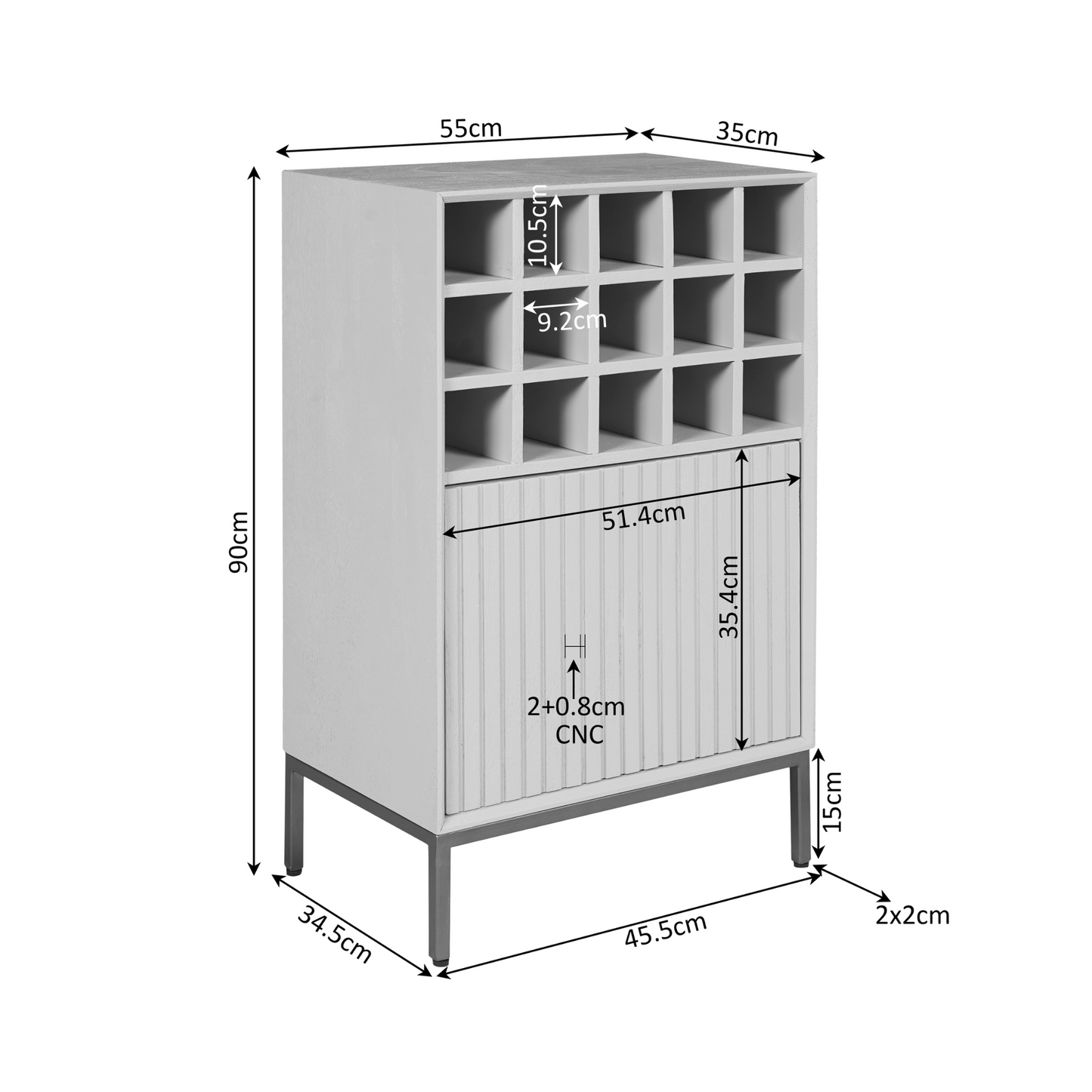 Wijnkast Madison | Bruin