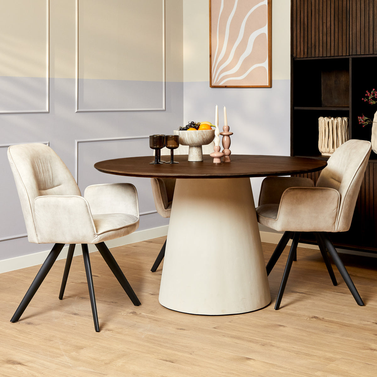 Eettafel Madison | Bruin | Magazijn leegverkoop — Vooraanzicht - sfeer