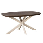 Eettafel Madison Brown | Deens Ovaal | Onderstel Sand | Magazijn leegverkoop — Vooraanzicht - witfoto
