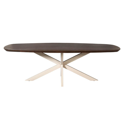 Eettafel Madison Brown | Deens Ovaal | Onderstel Sand | Magazijn leegverkoop — Vooraanzicht - witfoto