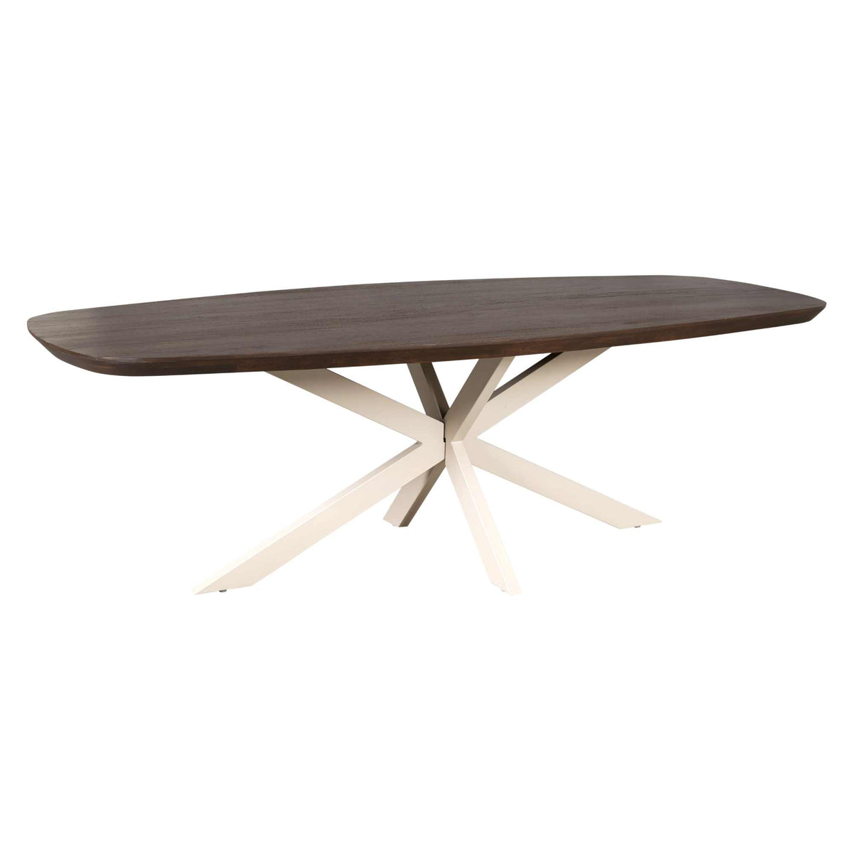 Eettafel Madison Brown | Deens Ovaal | Onderstel Sand | Magazijn leegverkoop — Zijaanzicht - witfoto