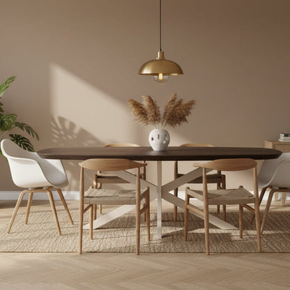 Eettafel Madison Brown | Deens Ovaal | Onderstel Sand