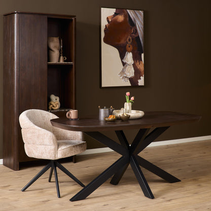 Eettafel Madison Brown | Deens Ovaal | Onderstel Zwart — Algemene Sfeerfoto