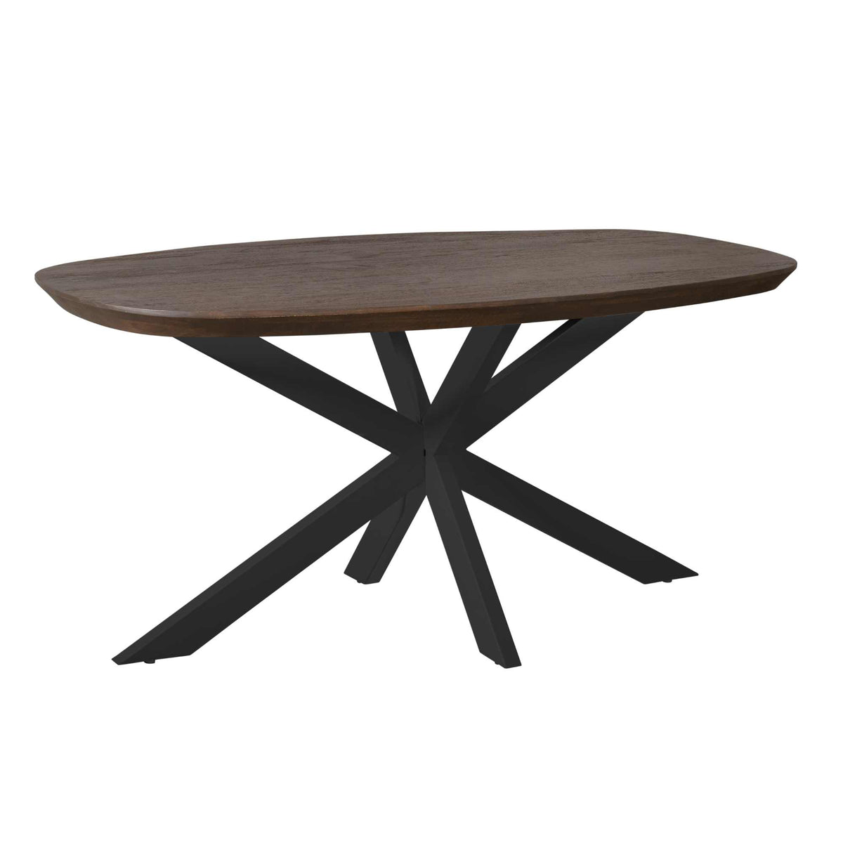 Eettafel Madison Brown | Deens Ovaal | Onderstel Zwart — Vooraanzicht - witfoto