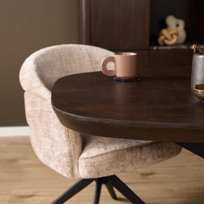 Eettafel Madison Brown | Deens Ovaal | Onderstel Zwart
