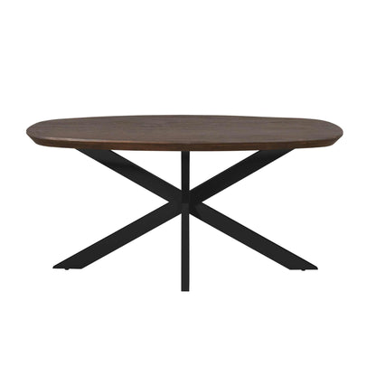 Eettafel Madison Brown | Deens Ovaal | Onderstel Zwart — Zijaanzicht - witfoto