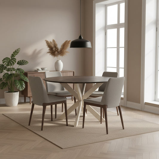 Eettafel Madison Bruin | Rond | Sand Poot