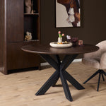 Eettafel Madison Brown | Rond | Zwart Onderstel