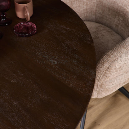 Eettafel Madison Brown | Rond | Zwart Onderstel